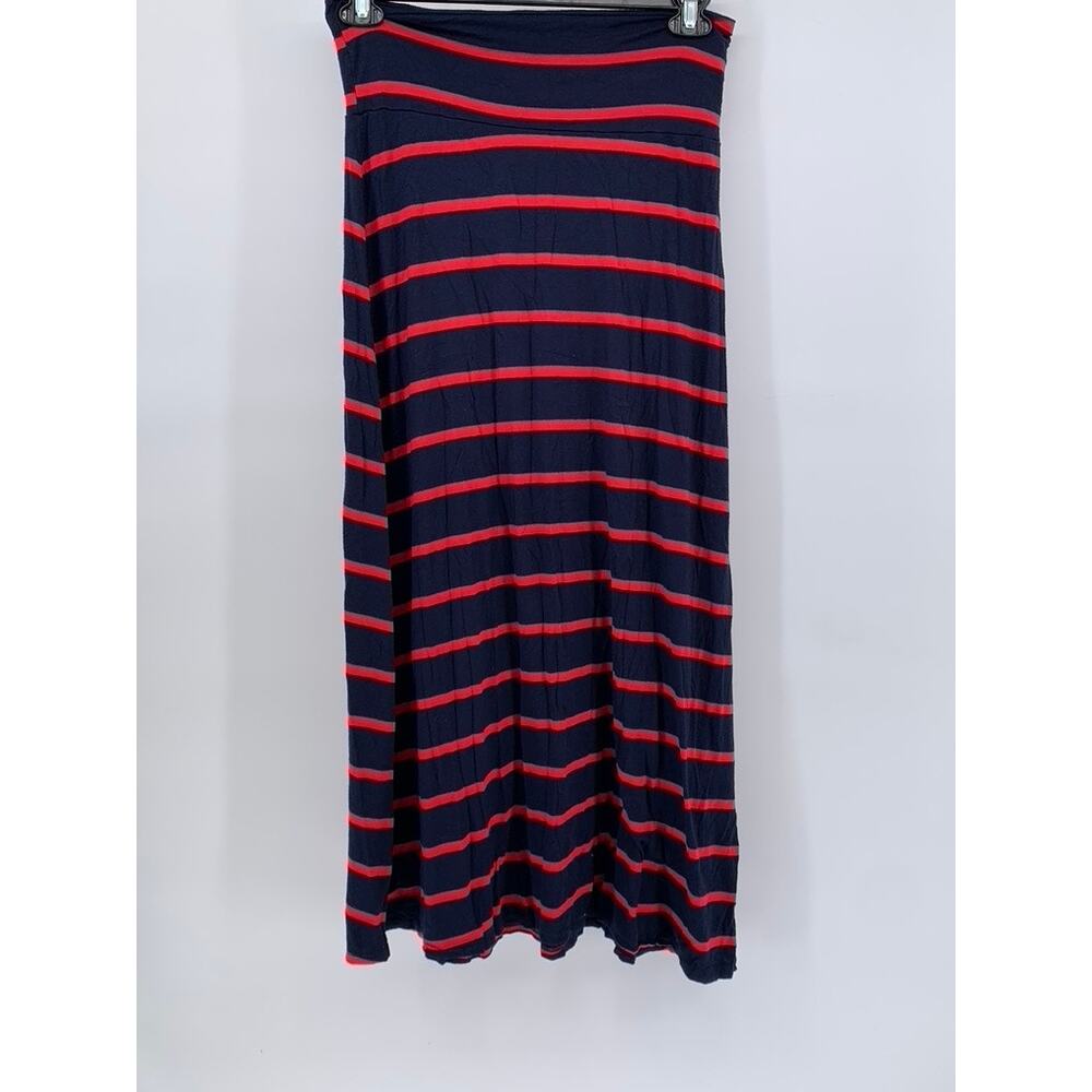 PROMESA Womens Red & Blue Striped Soft Relaxed Skirt SZ M